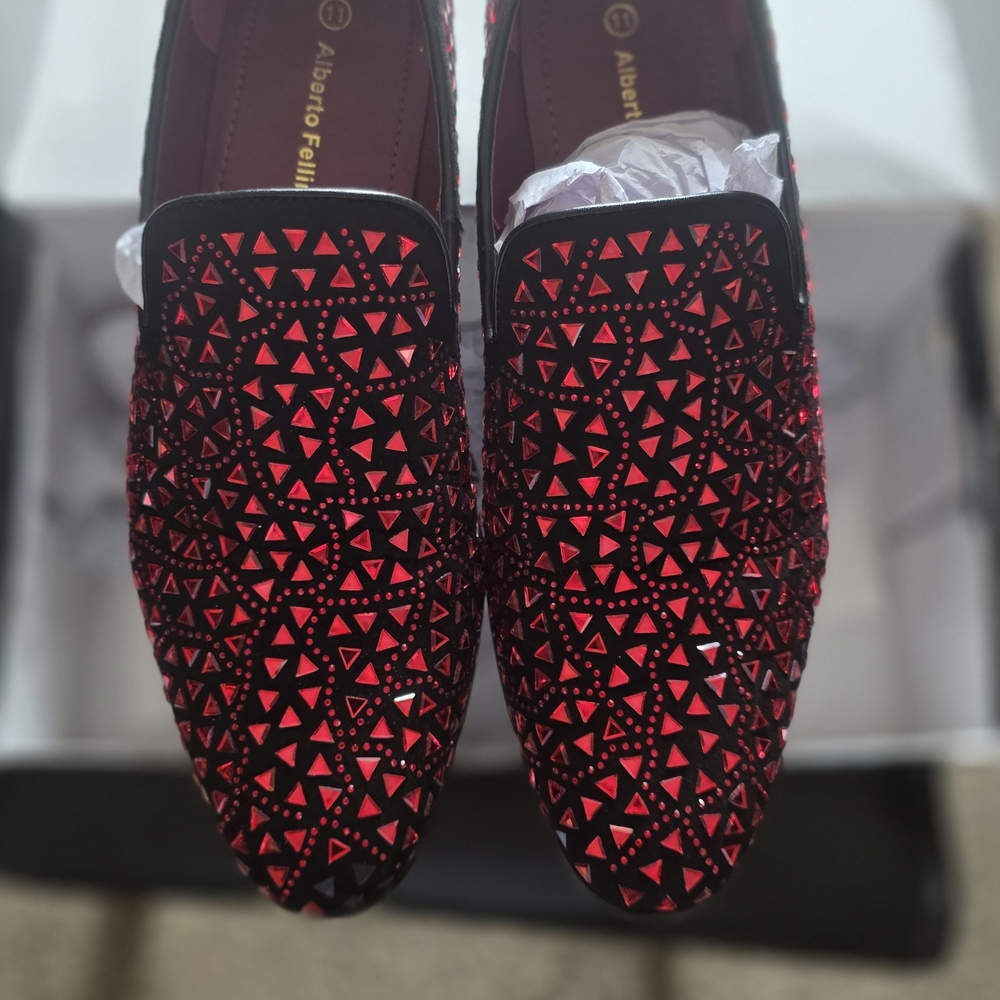 Alberta Ferretti Red and Black Loafers